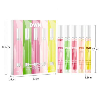 1/5 قطعة مجموعة هدايا عطر شاطئ استوائي 10مل للنساء، معطر هواء طويل الأمد وعطر منزلي محمول، ضروري للغرفة/الخزانة/الحمام، ضروري السفر الصيفي، مثالي لعيد الحب/عيد الأم، الزفاف والتخرج