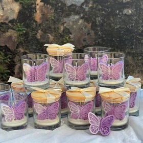 شمعة معطرة مصنوعة يدويًا بتصميم فراشة أومبري، هدية عطرية للزفاف وعيد الميلاد وديكور الأجواء