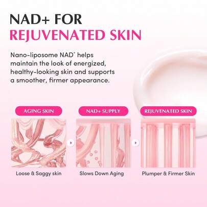 مرطب محفز لبيبتيد NAD+ - كريم مرطب معزز للكولاجين، يعزز شيخوخة البشرة الصحية ورعاية مضادة للتجاعيد - كريم كوري مضاد للشيخوخة يحتوي على بيبتيد (1.69 أونصة سائلة/50 مل)