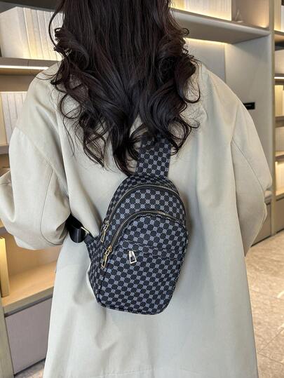 حقيبة صدر رجالية للتنقل، حقيبة كتف بسيطة، إصدار كوري جديد متعدد الاستخدامات بسعة كبيرة وبلون واحد