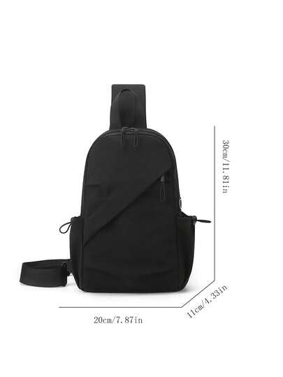 حقيبة صدر كاجوال، للأزواج، حقيبة كتف موضة، سعة كبيرة، نايلون، أسود، أبيض، حقيبة متعددة الطبقات للحمل عبر الجسم، حقيبة للحمل عبر الجسم