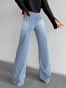 SHEIN Tall بنطلون جينز كاجوال يومي بألوان فاتحة للنساء