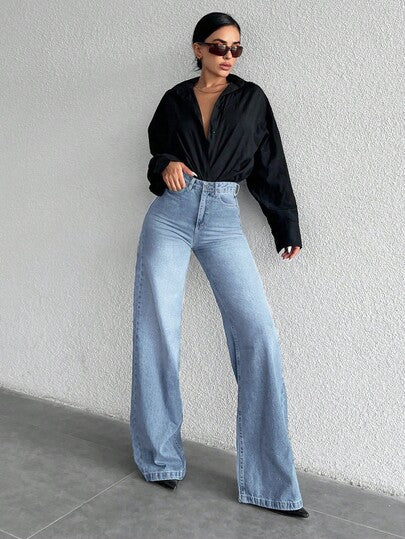 SHEIN Tall بنطلون جينز كاجوال يومي بألوان فاتحة للنساء