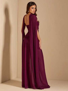 SHEIN BAE فستان أنيق بدون أكمام مطوي على شكل حرف A، فستان سهرة أنيق بدون أحزمة للضيوف في حفلات الزفاف، عيد الحب، عيد الميلاد، التخرج