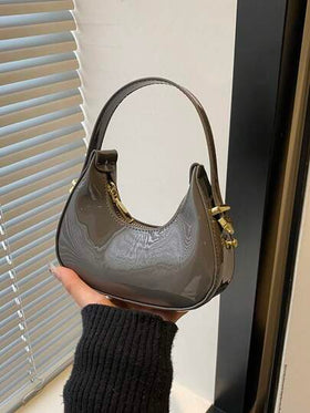 حقيبة يد صغيرة لطيفة ولامعة للنساء، حقيبة تسوق ذات شكل هلال قمري عصرية عالية الجودة وخفيفة الوزن