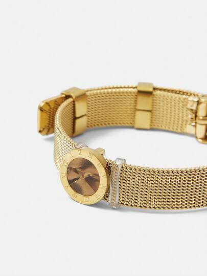 MOTF PREMIUM سوار ساعة ذهبي مطلي بالذهب عيار 18 قيراط بتصميم بسيط وشخصي