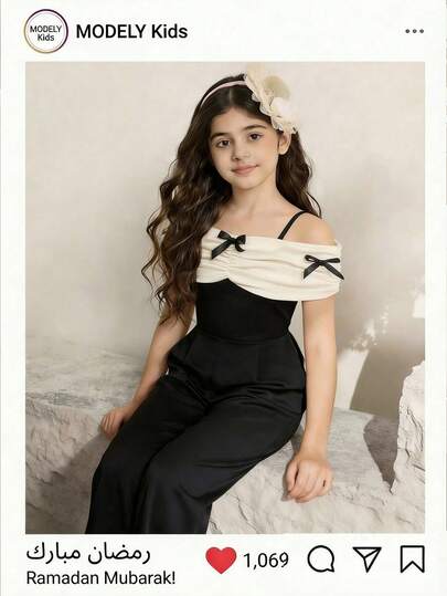 SHEIN جمبسوت قطعة واحدة بطراز أوروبي أمريكي حلو وجريء للربيع والصيف، تتميز بمظهر أنيق وأنيق. مع فتحة الرقبة المستقيمة بدون أكمام، وزخرفة فراشة ثلاثية الأبعاد باللونين الأسود والأبيض، وقطع بنطال واسع الساق عالي الخصر. هذه البذلة ذات الشعور الفاخر هي قطعة م