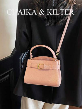 حقيبة يد نسائية بنمط الليتشي الصيفي الجديد، حزام كتف قابل للتعديل مزين بطراز أنيق، حقيبة رسول ذات لون أحادي بتزيينات معدنية راقية، حقيبة مناسبة للتنقل اليومي