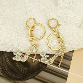 سلسلة مفاتيح كعب عالي مرصعة بالكريستال، قلادة مفاتيح مرصعة بالراين ستون أنيقة للنساء، إكسسوارات السيارة والحقيبة، هدايا عيد الميلاد المناسبة للمدرسة والغوث والأسلوب Y2k