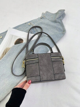 حقيبة كتف نسائية صغيرة جديدة بطبعة تمساح مبروز، حقيبة صندوق كلاسيكية