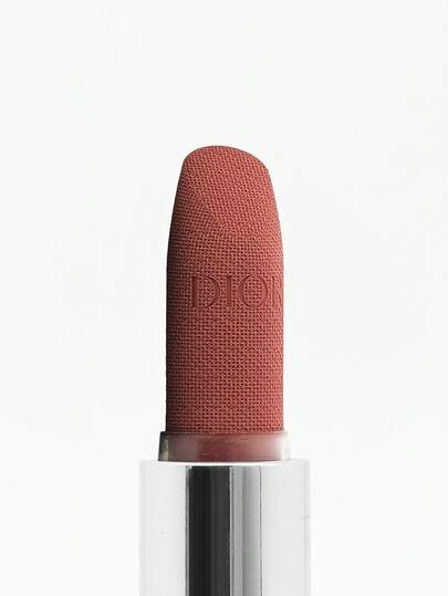 Dior أحمر شفاه مخملي مطفي بحجم السفر 1.5 جرام/0.05 أونصة رقم 100، أحمر شفاه ديور أديكت ستيلار شاين (السلسلة المخملية) رقم 100 بلون شاي اللوز