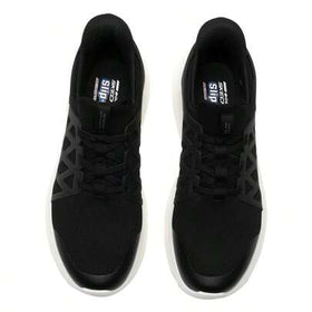 Skechers حذاء رياضي كاجوال بنظام ربط للرجال من سلسلة بوب، مناسب للتنقل اليومي والرياضة الخارجية، 118308-أسود