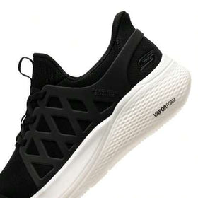 Skechers حذاء رياضي كاجوال بنظام ربط للرجال من سلسلة بوب، مناسب للتنقل اليومي والرياضة الخارجية، 118308-أسود