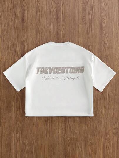 TOKVUE تي شيرت رجالي كاجوال بياقة مستديرة وأكمام قصيرة مطبوع، متعدد الاستخدامات للصيف