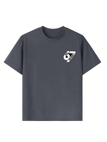 ملابس علوية تي شيرت مطبوع عليه الرقم "67" والحروف، مناسب للأولاد في الشارع والجامعة والمناسبات والاستخدام اليومي، موضة صيفية