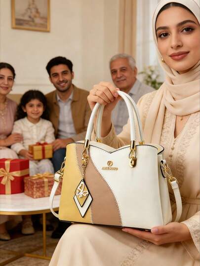حقيبة نسائية جديدة بألوان متباينة، حقيبة أنيقة متعددة الاستخدامات مناسبة للأمهات، حقيبة كتف وحقيبة متقاطعة مناسبة للنساء، للاستخدام اليومي والهدايا