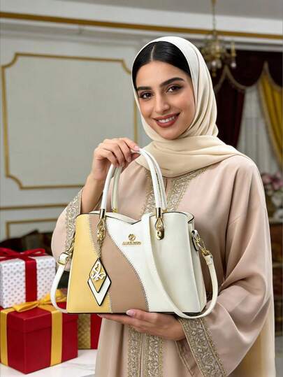 حقيبة نسائية جديدة بألوان متباينة، حقيبة أنيقة متعددة الاستخدامات مناسبة للأمهات، حقيبة كتف وحقيبة متقاطعة مناسبة للنساء، للاستخدام اليومي والهدايا