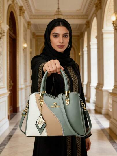 حقيبة نسائية جديدة بألوان متباينة، حقيبة أنيقة متعددة الاستخدامات مناسبة للأمهات، حقيبة كتف وحقيبة متقاطعة مناسبة للنساء، للاستخدام اليومي والهدايا
