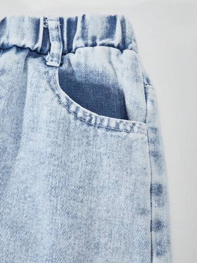 SHEIN مجموعة من قطعتين، ملابس علوية كاجوال طويلة الأكمام مطبوعة بتصميم أكتاف غير متماثل مع بنطال جينز ذو تصميم مرن، مناسبة للاستخدام اليومي، التنقل، الكاجوال، العطلات، التجمعات مع الأصدقاء، والأناقة الشارعية