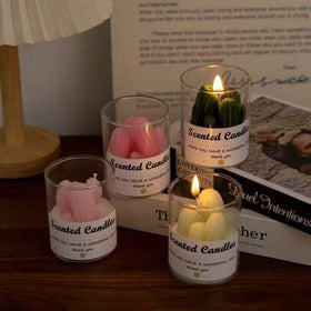 1 شمعة معطرة بنكهة نبات السكولنت الصبار، شمعة زينة مصنوعة من شمع الصويا اليدوي، مثالية لديكور المنزل وغرفة النوم والمكتب، هدية مثالية للأعراس وأعياد الميلاد والسبا، هدية عيد مثالية للأصدقاء، متوفرة باللون الوردي والأحمر والأخضر