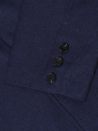 Manfinity Bizformal بدلة رجالية باللون الأزرق الداكن، جاكيت رجالية كاجوال للتنقل، ملابس علوية ملابس يومية بسيطة
