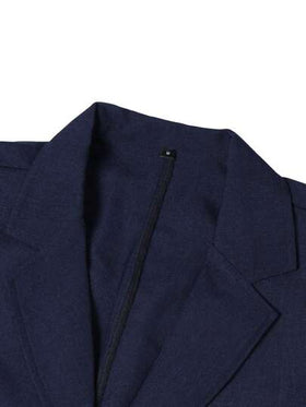 Manfinity Bizformal بدلة رجالية باللون الأزرق الداكن، جاكيت رجالية كاجوال للتنقل، ملابس علوية ملابس يومية بسيطة