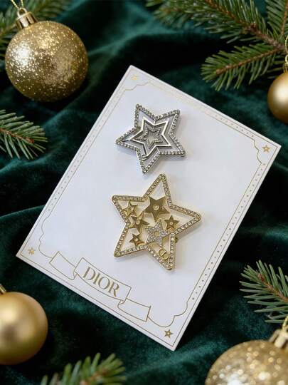 Dior مجموعة كبك شعر كريستال فاخرة للسيدات، كبكات شعر على شكل نجمة فضية وذهبية على طراز ديور، كبكات شعر مرصعة بالراين ستون، هدية مثالية للمرأة، إكسسوارات شعر أنيقة للحفلات، هدية عيد ميلاد راقية للصديقة، تسريحة شعر أنيقة للاستخدام اليومي، كبك شعر أبدي للمنا