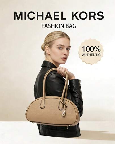 Michael Kors حقيبة يد نسائية مزودة بسحاب من ماركة إم كي لولو، حقيبة كتف، حقيبة كروس بودي