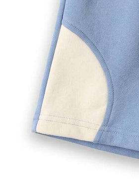 SUMWON طقم قصير الأكمام مكون من قميص وشورت بتصميم ألوان متباينة للأولاد، بياقة طاقم، ملابس صيفية عادية مناسبة للعطلات