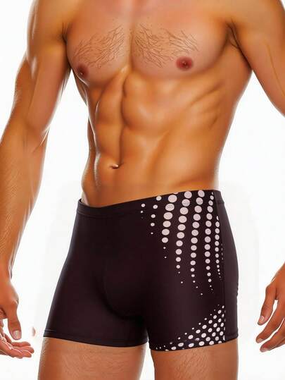 Manfinity Swimmode شورتات سباحة صيفية كاجوال للرجال مطبوعة بطباعة جرافيك