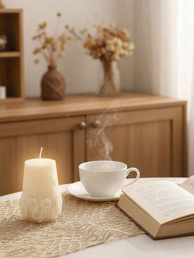 شمعة معطرة بزهرة بارزة ثلاثية الأبعاد، شمع صويا طبيعي، خالية من الدخان مع عطر طويل الأمد - بأسلوب فرنسي فاخر، عالي القيمة، عطور مهدئة للأجواء | تساعد على النوم في غرفة النوم، مناسبة لمائدة العشاء والأعياد الزوجية، ديكور المنزل | مثالية للنساء الأنيقات، رو