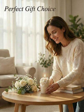 شمعة معطرة بزهرة بارزة ثلاثية الأبعاد، شمع صويا طبيعي، خالية من الدخان مع عطر طويل الأمد - بأسلوب فرنسي فاخر، عالي القيمة، عطور مهدئة للأجواء | تساعد على النوم في غرفة النوم، مناسبة لمائدة العشاء والأعياد الزوجية، ديكور المنزل | مثالية للنساء الأنيقات، رو