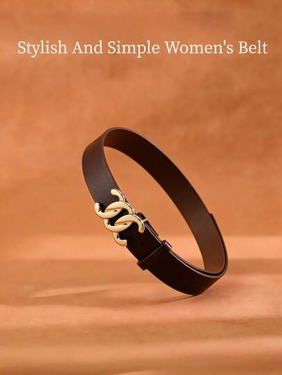 هذا الحزام النسائي العادي والمتعدد الاستخدامات يتميز بإبزيم ذهبي ويمكن ارتداؤه مع الجينز والبناطيل العادية وبناطيل الفساتين أو التنانير. الحزام الأسود/البني البسيط مناسب للارتداء اليومي وقابل للتعديل.