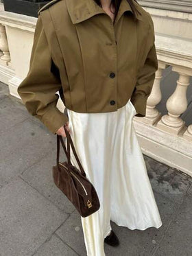 جاكيت قصيرة مطوية عالية الجودة بتصميم أوروبي جديد للخريف/الشتاء، متعددة الاستخدامات للتنقل اليومي