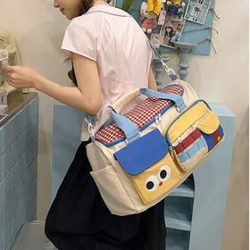 حقيبة سفر قصيرة فاخرة جديدة، حقيبة سفر كبيرة السعة للنساء، حقيبة يد، حقيبة أمومة، حقيبة رياضة بألوان متباينة