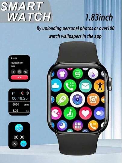 ساعة ذكية جديدة، متوافقة مع iOS/أندرويد، متعددة اللغات، إشعارات المكالمات والرسائل، استخدام يومي وهدية عطلة، تصميم أنيق، شاشة عالية الوضوح
