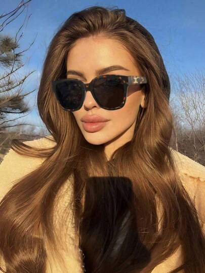 نظارة إطار كبير مربع أنيقة وأنيقة، نظارات أزياء راقية للنساء