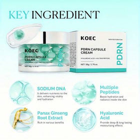 مجموعة العناية بالبشرة KOEC PDRN، تحتوي على PDRN وحمض الهيالورونيك والببتيدات، طقم العناية بالوجه لتعزيز الترطيب والنضارة والإشراق، طقم العناية اليومية