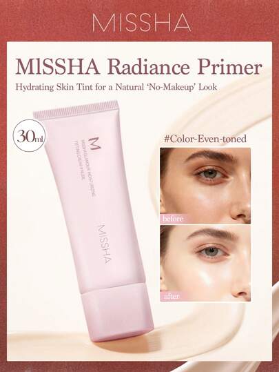 Missha قاعدة مكياج مشرقة من ميشا - مرطبة ومنعشة | تخفي المسام، تنعش، تشرق | قاعدة مكياج مشرقة مثالية للمسام، نسيج خفيف وخالي من الزيوت، ماركة مكياج للنساء، كريم إخفاء كامل الغطاء، إنهاء مطفي طبيعي، العناية بالبشرة + المكياج 2 في 1، مناسب للشتاء والربيع، م