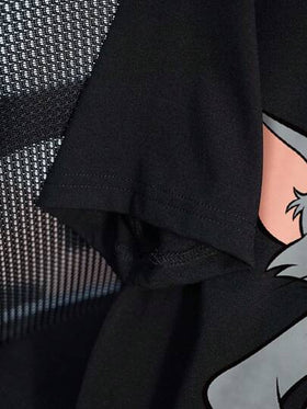 TOM & JERRY X SHEIN تي شيرت نسائي بياقة دائرية فضفاضة وأكمام قصيرة بطبعات حرفية وكرتونية عادية، موديل صيفي جديد لعام 2025