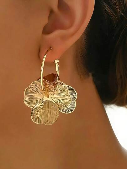 زوج من أقراط الحلقة المزدوجة الفارغة باللون الذهبي - بطراز عتيق، مناسبة للارتداء اليومي أو الحفلات، إكسسوار متعدد الاستخدامات، إحساس رجعي، أقراط فريدة