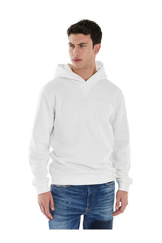 سويت شيرت رجالي أبيض بياقة بقلنسوة Beau Hoodie Sweatshı - Eco Sleek Po