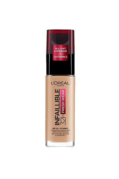 كريم أساس L'oréal Paris Infaillible Fresh Wear لمدة 32 ساعة مع فيتامين C - 140 بيج ذهبي L'oreal