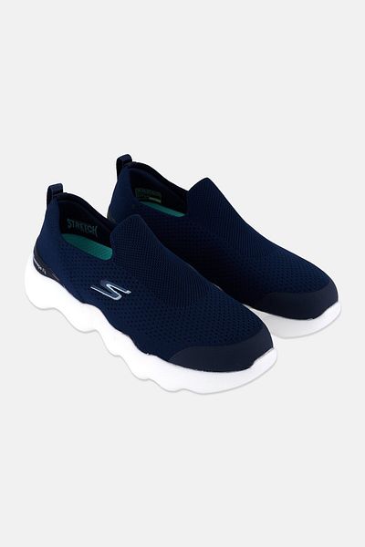 حذاء رياضي سهل الارتداء للنساء من Go Walk Massage Fit-tidal، أزرق داكن Skechers