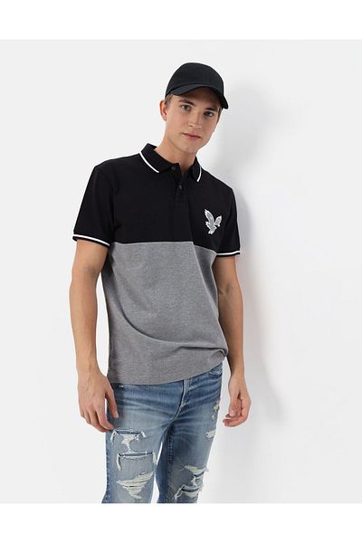 قميص بولو AE Colorblock Pique American Eagle