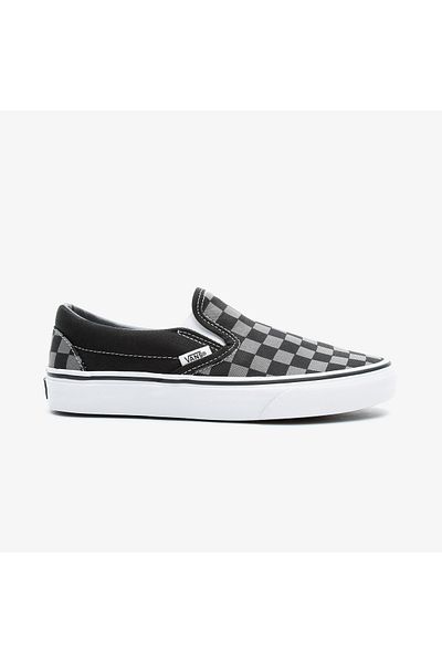 أسود - حذاء كلاسيكي سهل الارتداء على شكل رقعة الشطرنج للجنسين Vn000eyebpj1 VANS