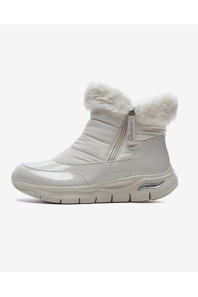 حذاء ثلج نسائي أبيض ناعم ذو قوس منتفخ - 167252   وايت Skechers