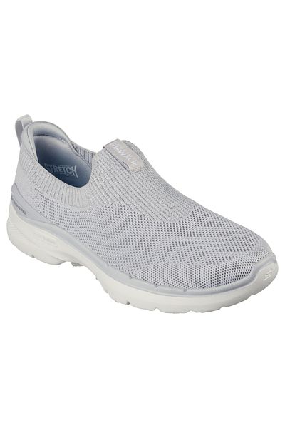 حذاء مشي سهل الارتداء للنساء من Go Vibrant Smile، رمادي Skechers