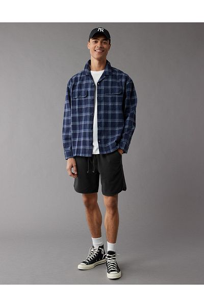 قميص AE ميكانيكي من مزيج الكتان U-2512-6259-516 American Eagle