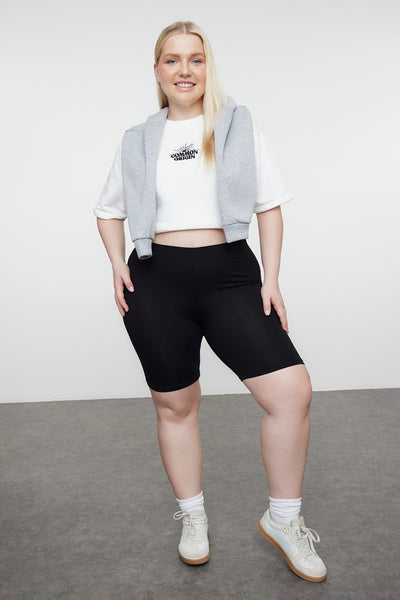 طماق محبوكة باللونين الأسود والأنثراسايت مقاس كبير، عبوة من قطعتين - TBBSS24BV00003